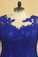2022 Plus Size Mother Of The Bride Dresses Scoop 3/4 Length Sleeve Lace With Applique Dark Royal Blue