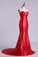 2022 Hot Red Mermaid/Trumpet Evening Dresses Sweetheart Sequined Bodice