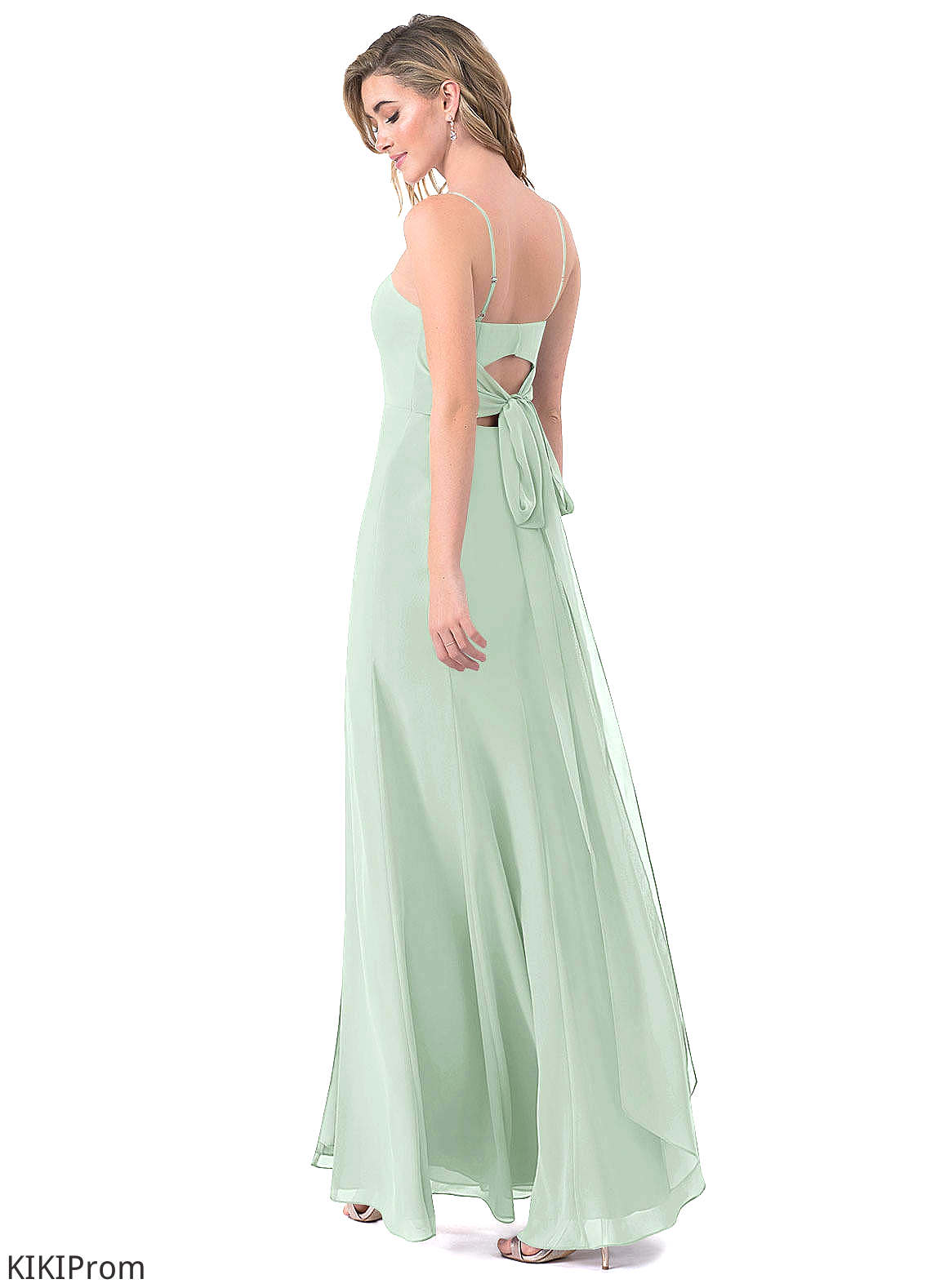 Athena Sleeveless A-Line/Princess Floor Length V-Neck Natural Waist Bridesmaid Dresses