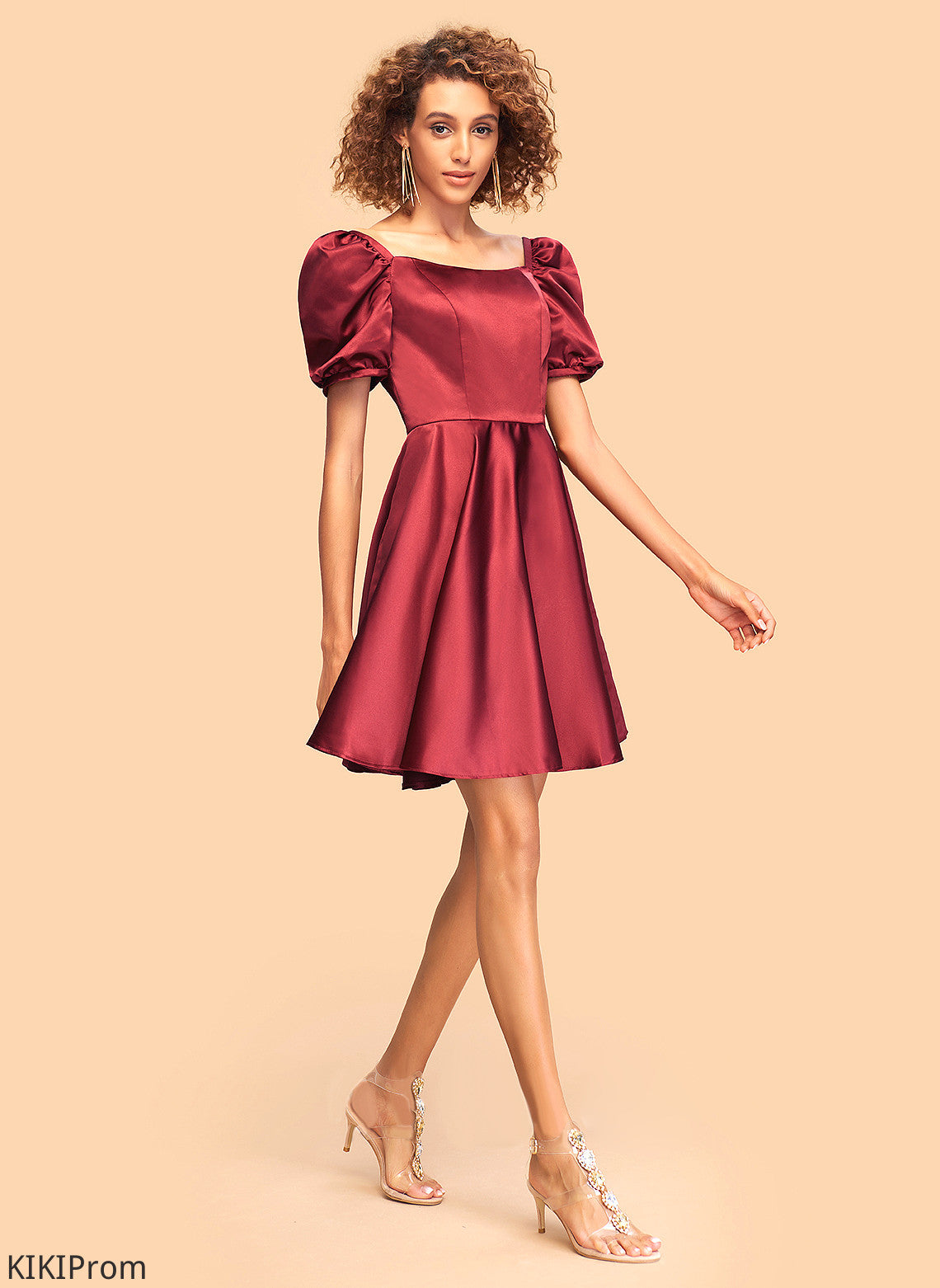 Square Homecoming Dresses Neckline Satin Dress Helga Homecoming Short/Mini A-Line