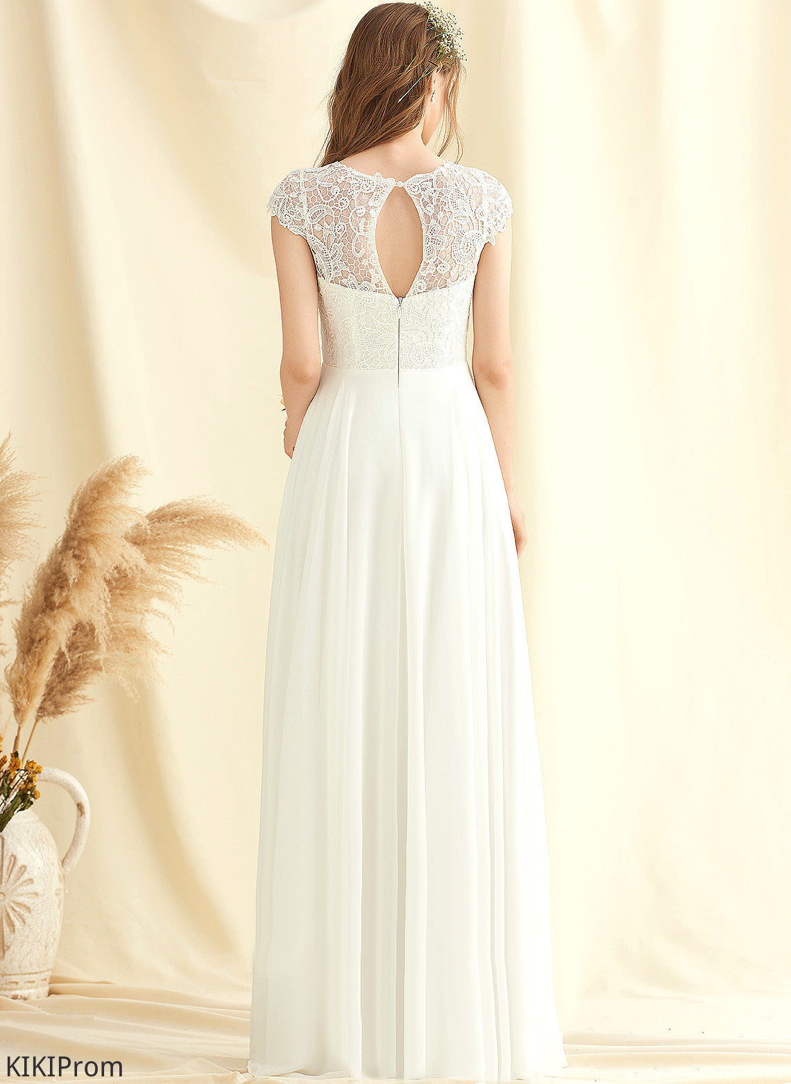 Prom Dresses Floor-Length Chiffon Patricia A-Line Lace Scoop
