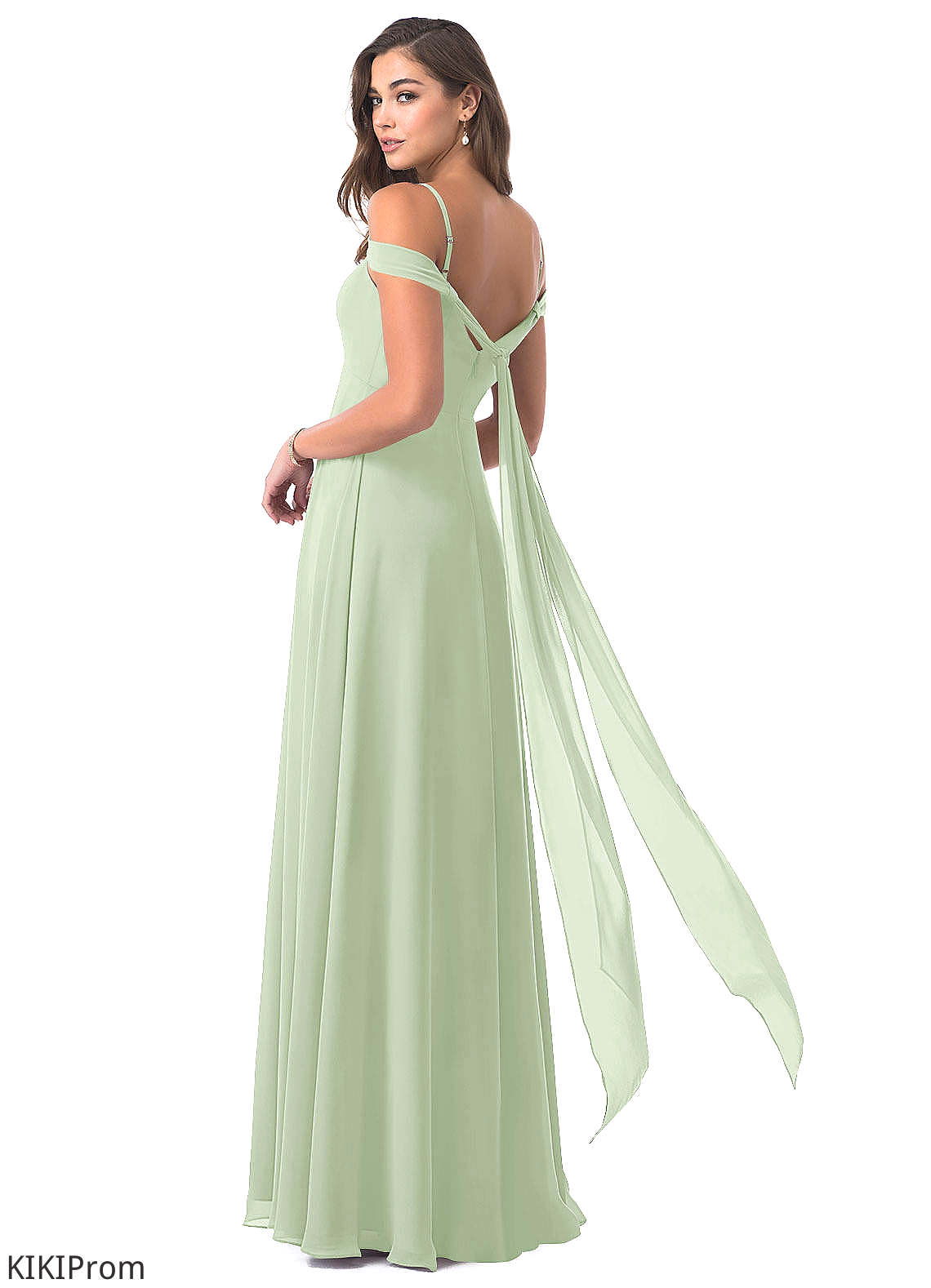 Carissa Spaghetti Staps Sleeveless Floor Length A-Line/Princess Natural Waist Bridesmaid Dresses