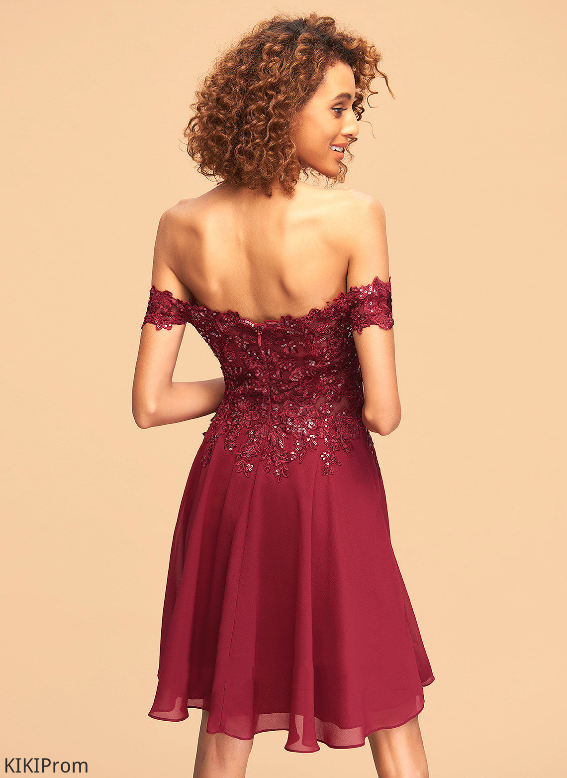 Sequins Dress A-Line Short/Mini Off-the-Shoulder With Harriet Homecoming Dresses Homecoming Lace Chiffon
