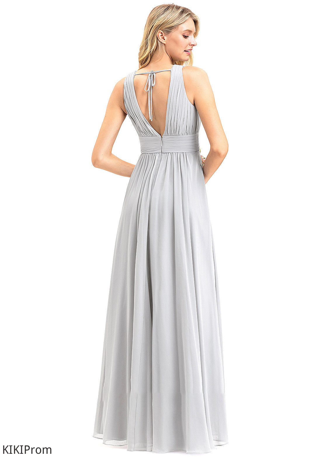 Floor-Length Silhouette Neckline Fabric Length A-Line Bow(s) V-neck Embellishment Ruffle Pockets Jaylin Bridesmaid Dresses