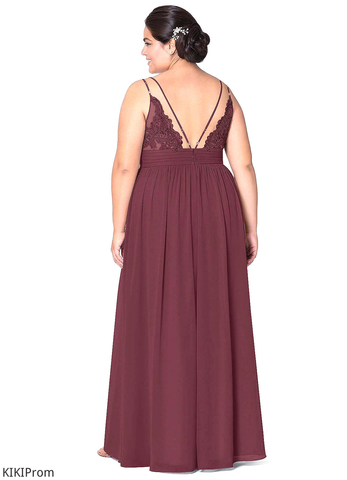 Lesley Spaghetti Staps Off The Shoulder Sleeveless A-Line/Princess Natural Waist Floor Length Bridesmaid Dresses