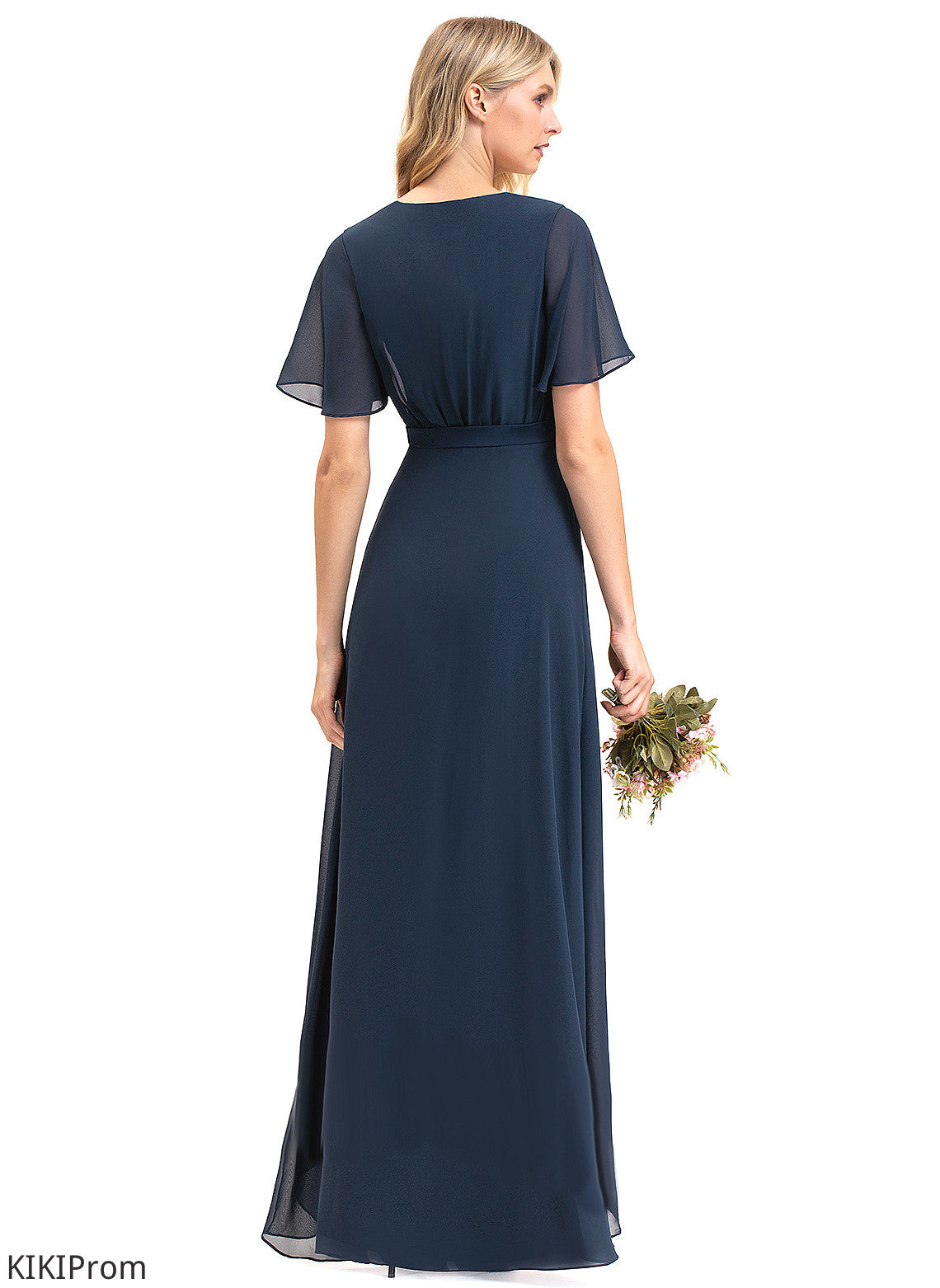 Length Asymmetrical Silhouette Embellishment Bow(s) Fabric V-neck A-Line Neckline Pleated Micaela Scoop Bridesmaid Dresses
