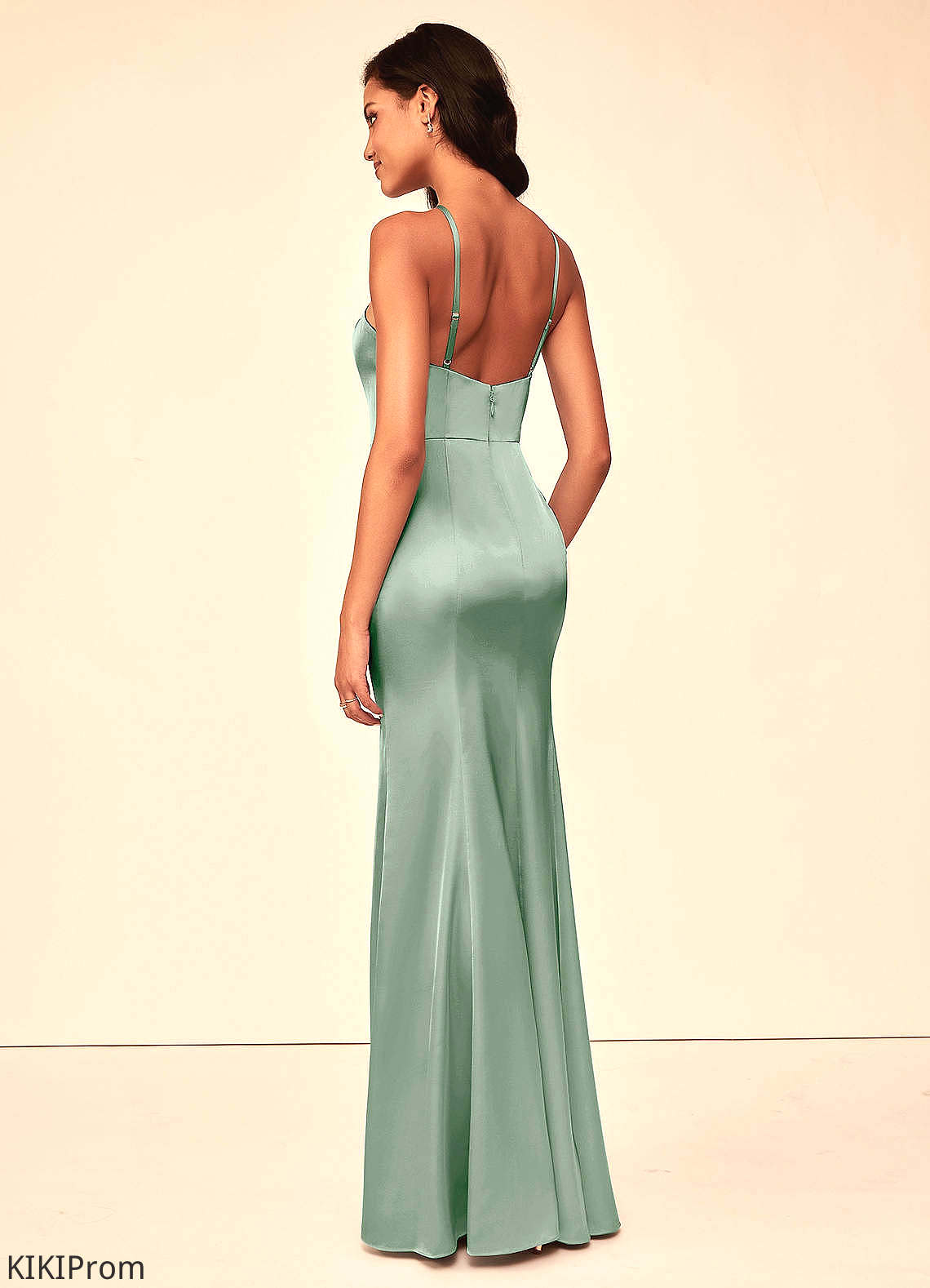 Livia Floor Length V-Neck Sleeveless A-Line/Princess Natural Waist Bridesmaid Dresses