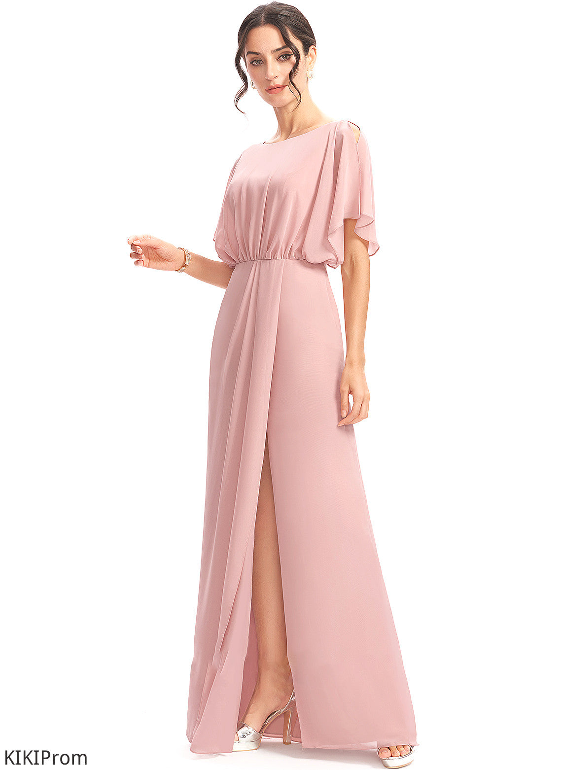 Fabric Length Silhouette Straps Embellishment Floor-Length SplitFront Sheath/Column Rachael A-Line/Princess Sleeveless Natural Waist Bridesmaid Dresses