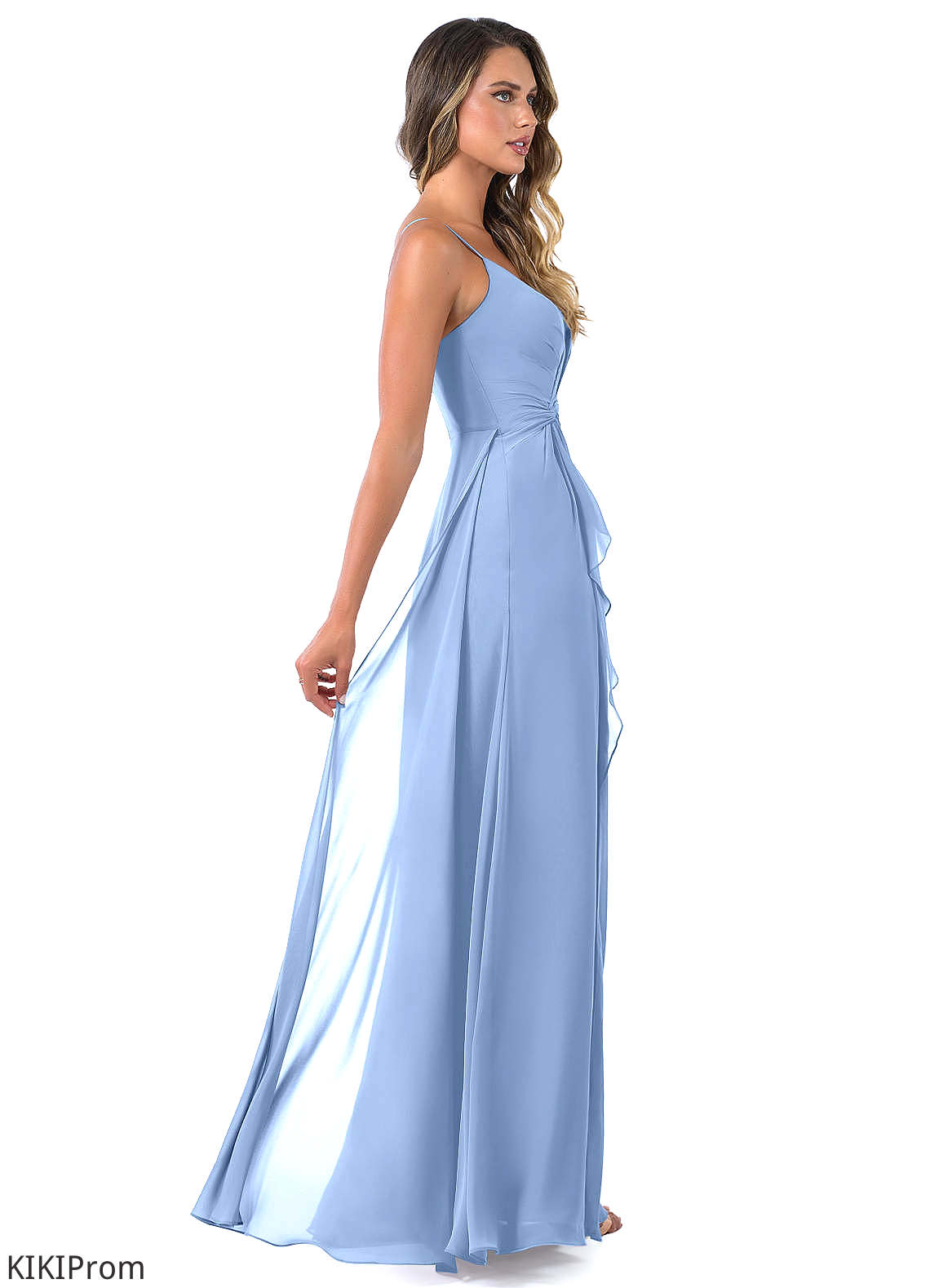 Michelle Natural Waist V-Neck Sleeveless A-Line/Princess Floor Length Bridesmaid Dresses
