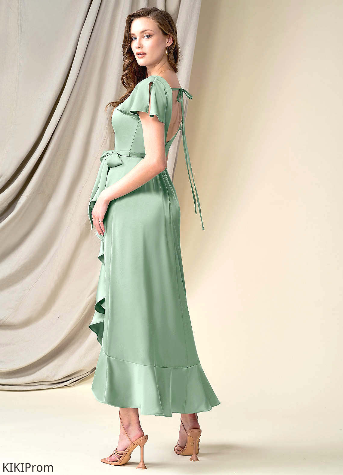 Nylah Floor Length Sleeveless Spaghetti Staps A-Line/Princess Natural Waist Bridesmaid Dresses