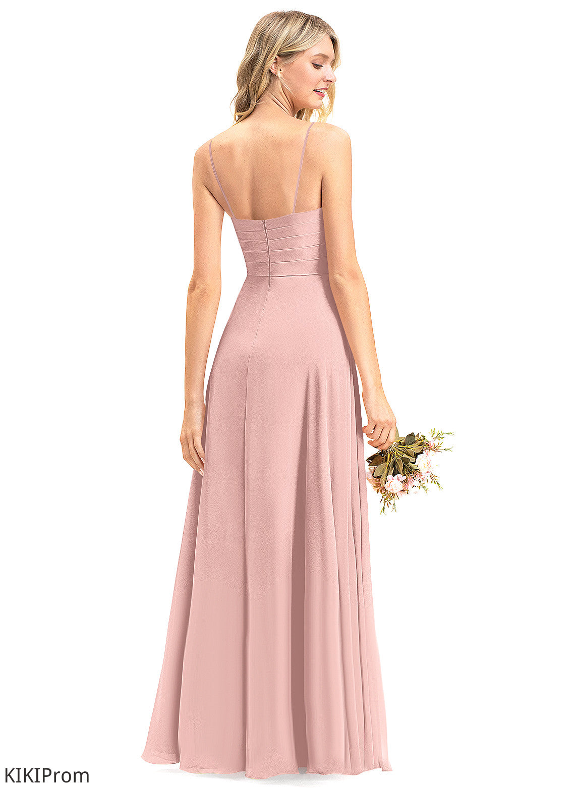 Embellishment Pleated Silhouette Length A-Line V-neck Neckline Fabric Floor-Length Mckayla Floor Length V-Neck Bridesmaid Dresses