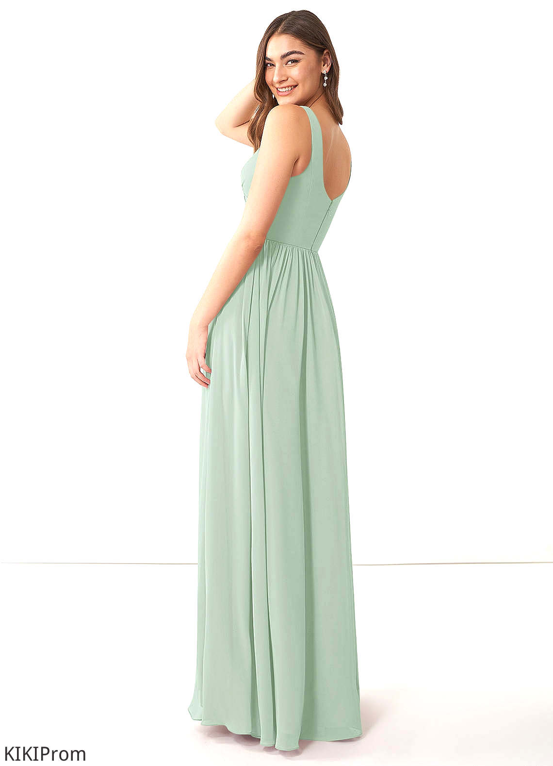 Armani Sleeveless Scoop Knee Length A-Line/Princess Natural Waist Bridesmaid Dresses