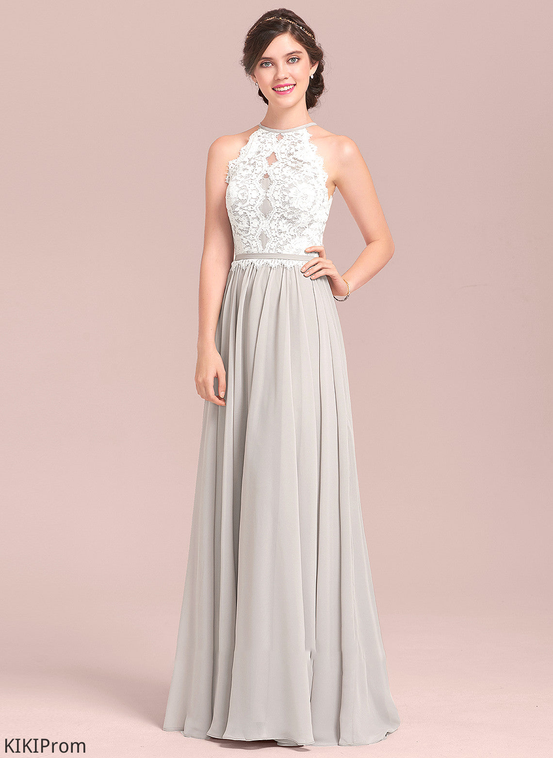 Fabric Floor-Length Straps Silhouette Neckline ScoopNeck Length A-Line Lace Leila A-Line/Princess Scoop Bridesmaid Dresses