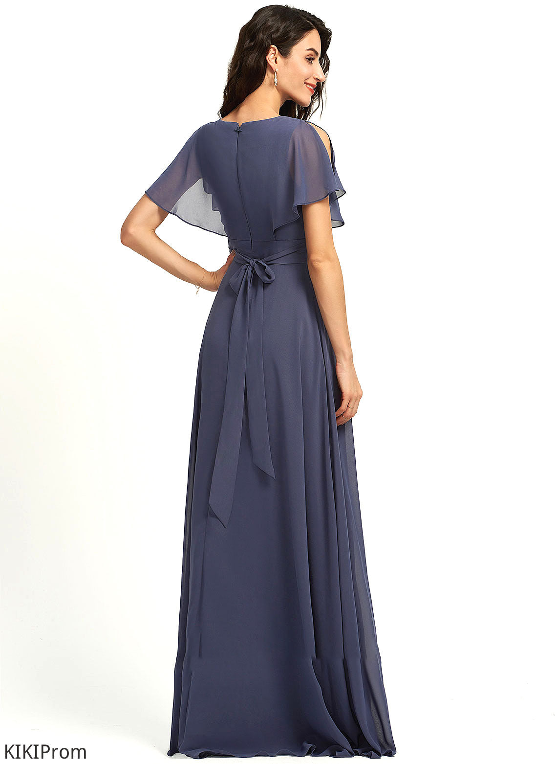 V-neck A-Line Fabric Floor-Length Neckline Length Straps Silhouette Amanda Bridesmaid Dresses