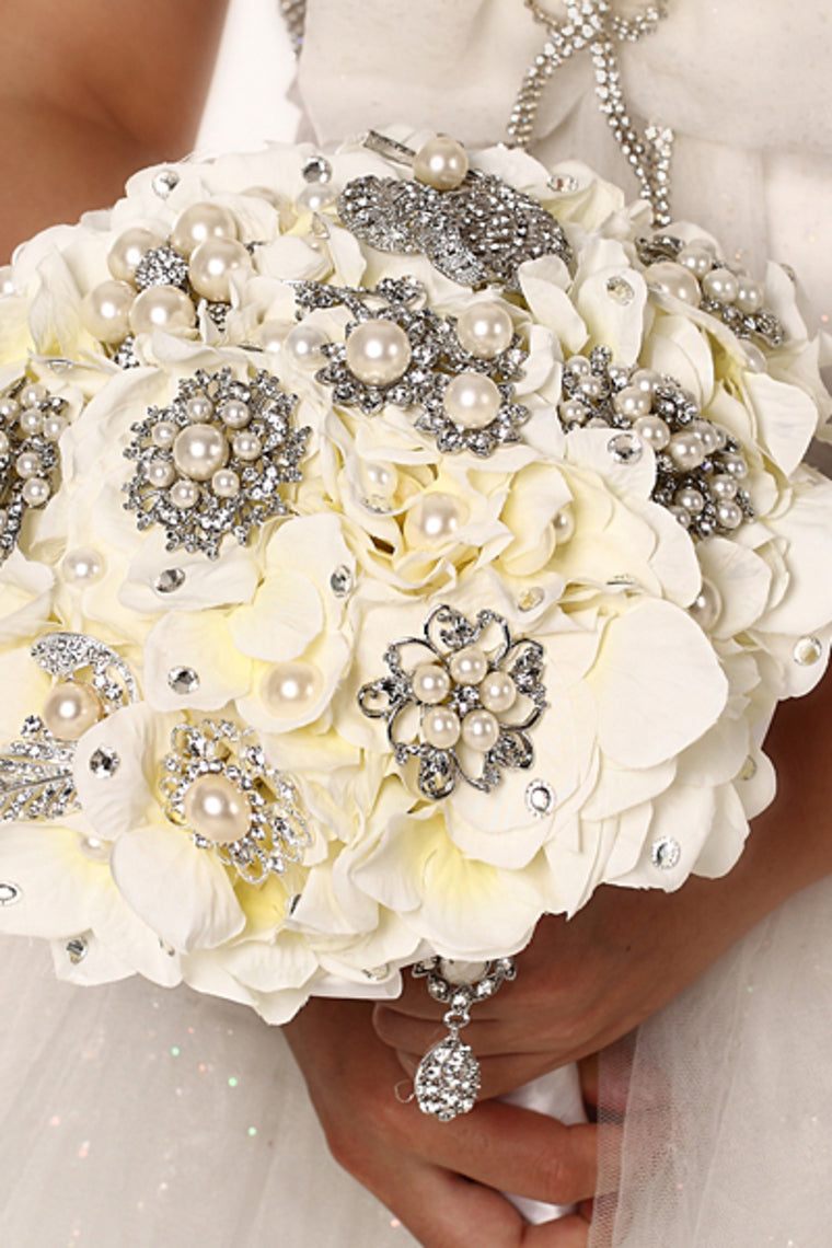 Luxurious Rhinestone Crystal Roses Wedding Flowers Bridal Bouquet (26*22cm)