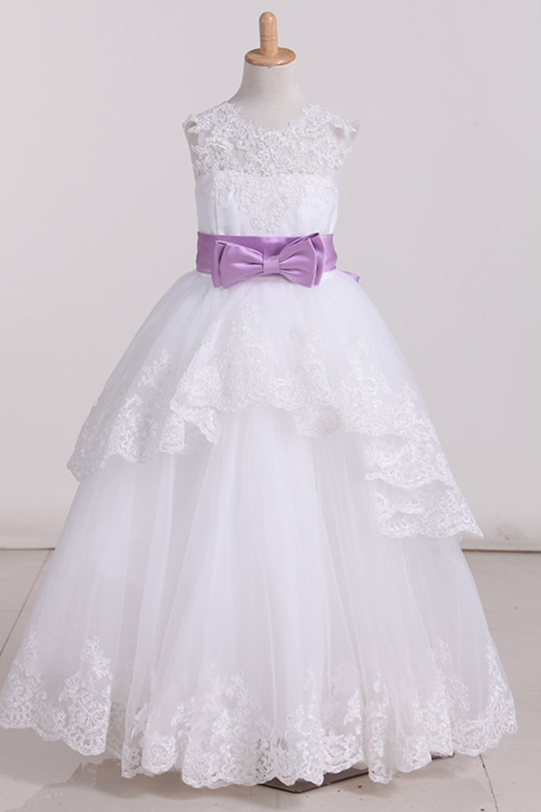 2024 New Arrival A Line Flower Girl Dresses Scoop With Beading