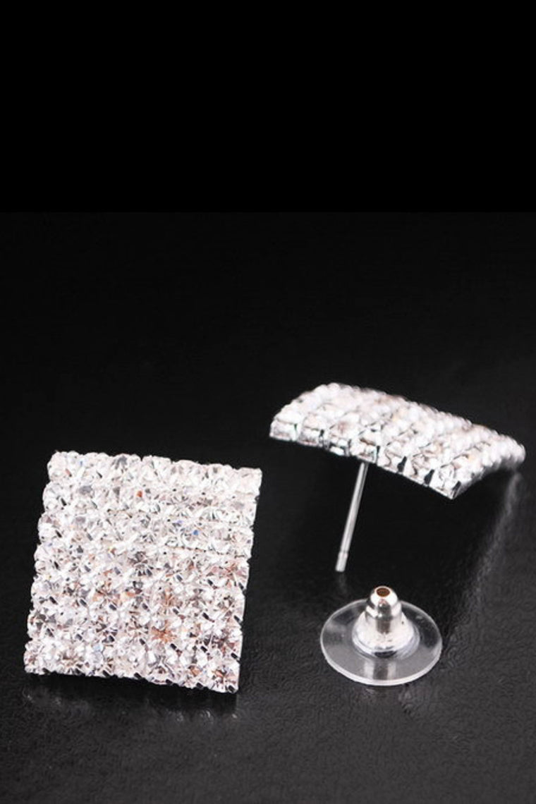 Beautiful Zircon/Platinum Plated Ladies' Earrings