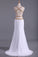 2022 Straps Prom Dresses Open Back Sheath/Column With Golden Beading Chiffon