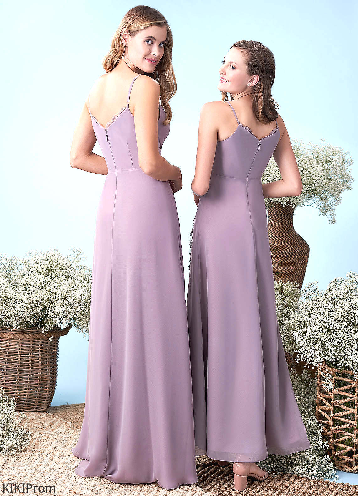 Phyllis Natural Waist A-Line/Princess Halter Sleeveless Knee Length Bridesmaid Dresses