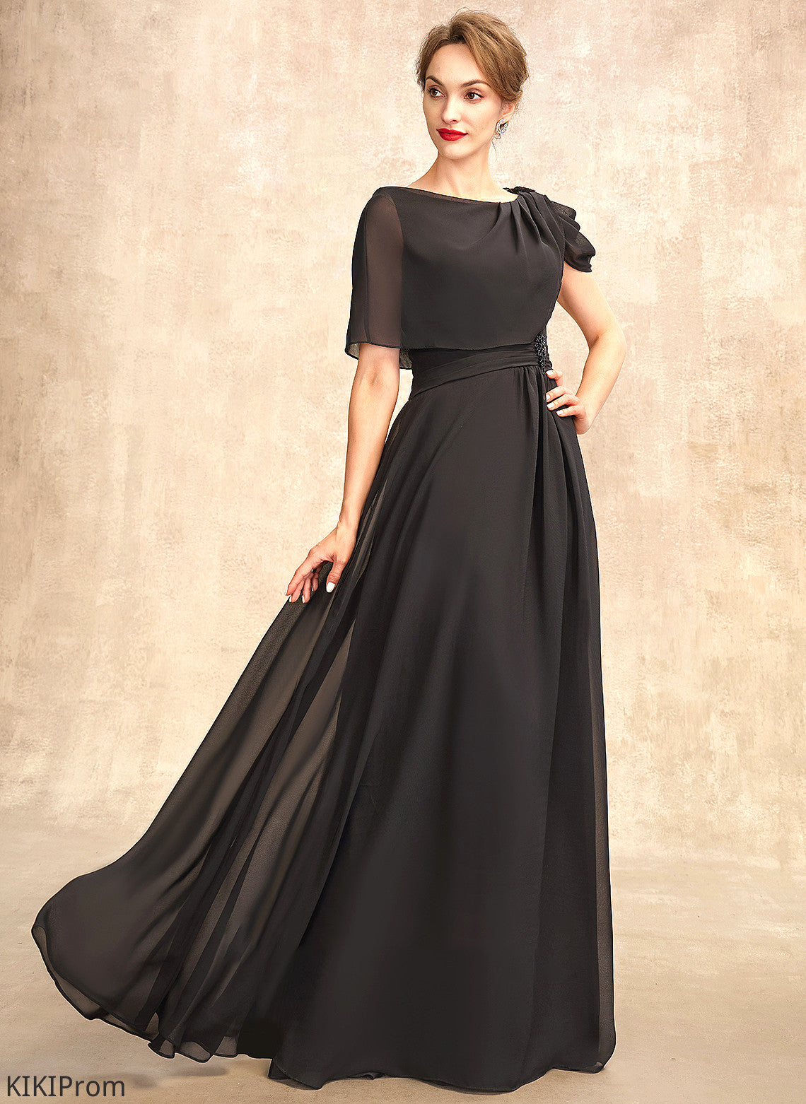 Bride Daphne Scoop Dress the of Beading With Ruffle Mother of the Bride Dresses Chiffon Floor-Length Neck A-Line Mother