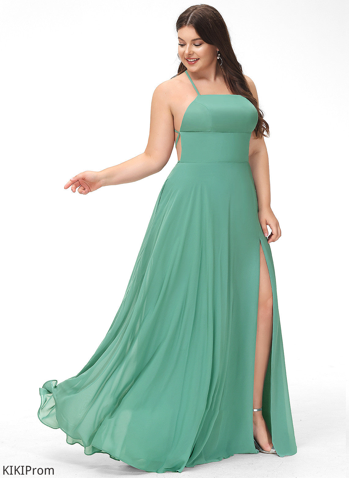 Floor-Length A-Line Neckline Silhouette SquareNeckline Fabric Straps Length Lilah Bridesmaid Dresses