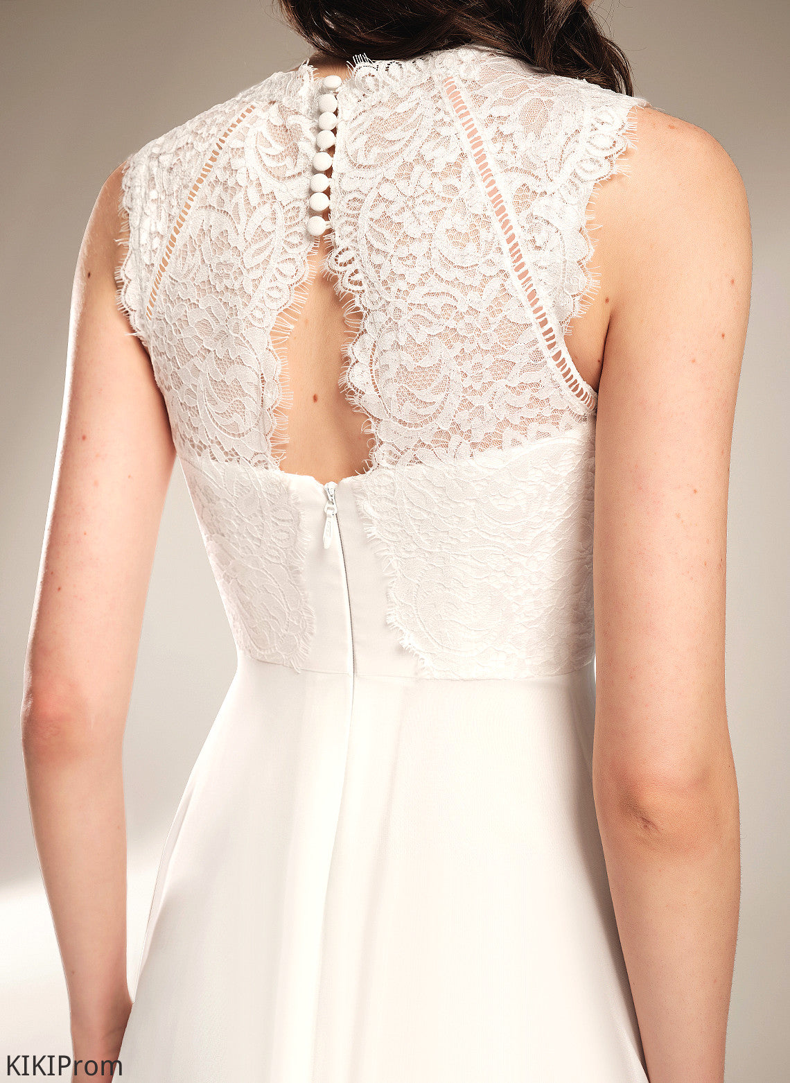Scoop Floor-Length Jemima Lace Chiffon A-Line Wedding Dress Wedding Dresses