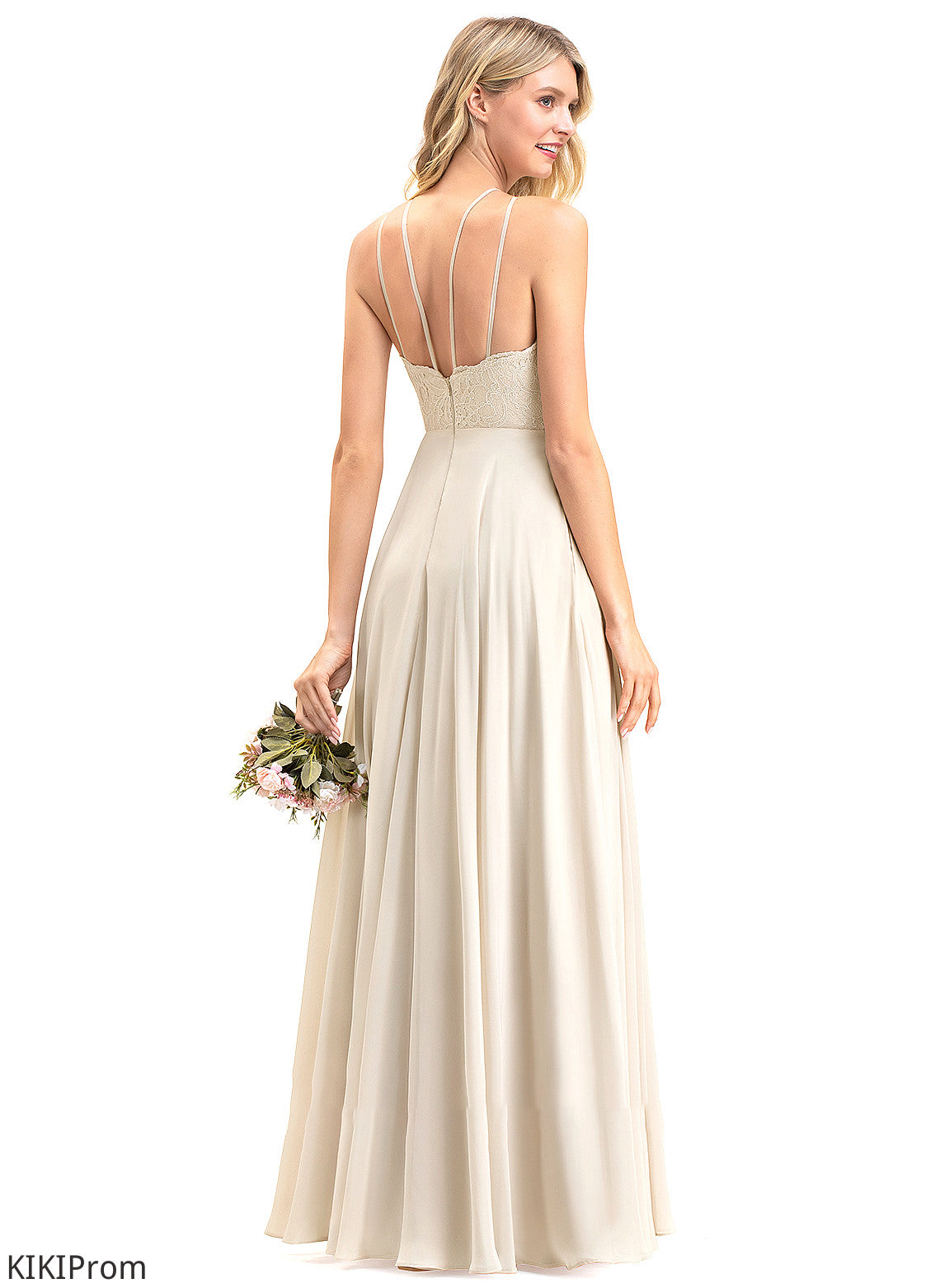 Floor-Length Neckline Pockets Silhouette Length ScoopNeck Fabric Embellishment A-Line Angela A-Line/Princess Natural Waist Bridesmaid Dresses