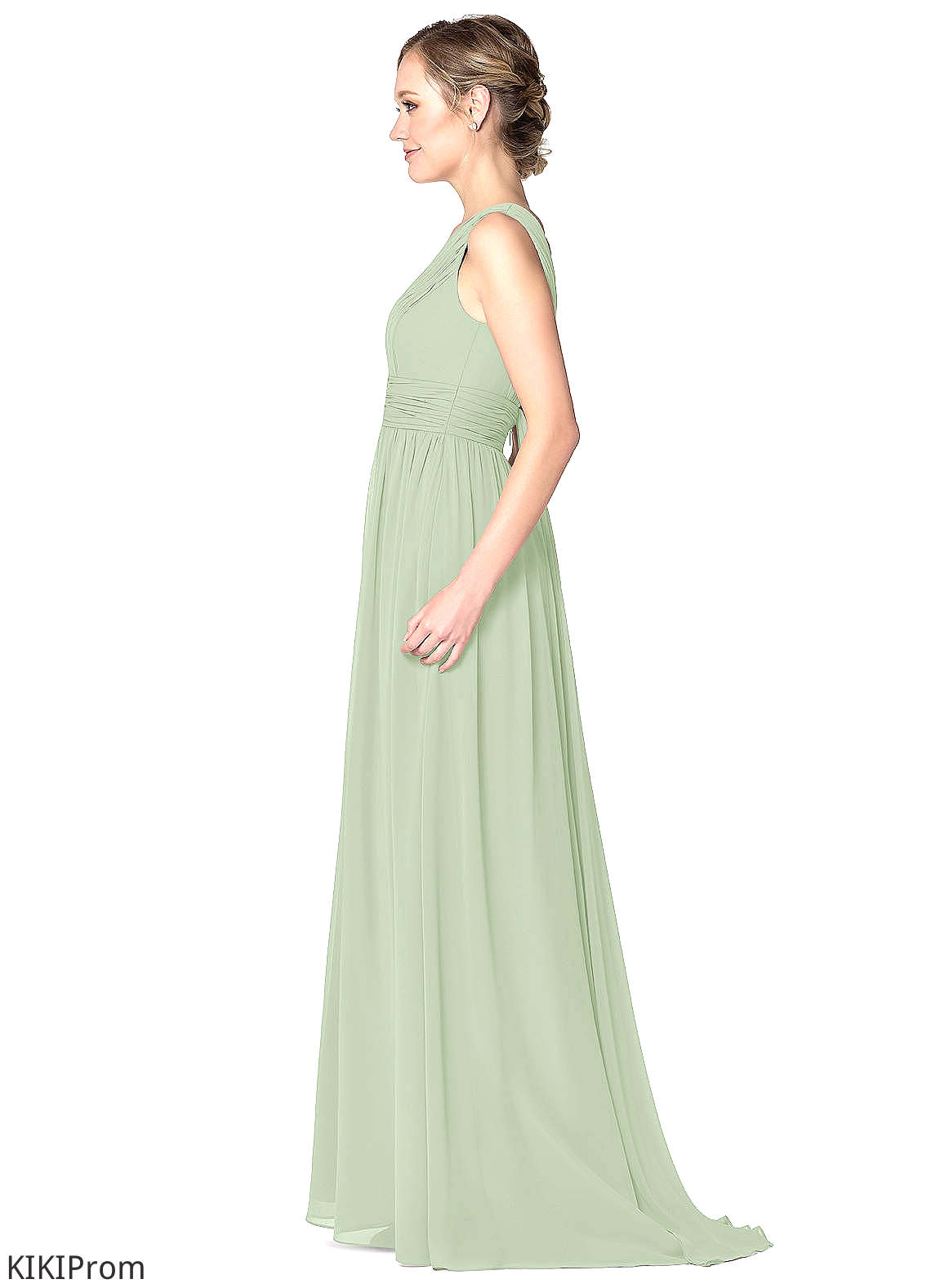 Paisley Natural Waist Sleeveless A-Line/Princess Floor Length Straps Bridesmaid Dresses