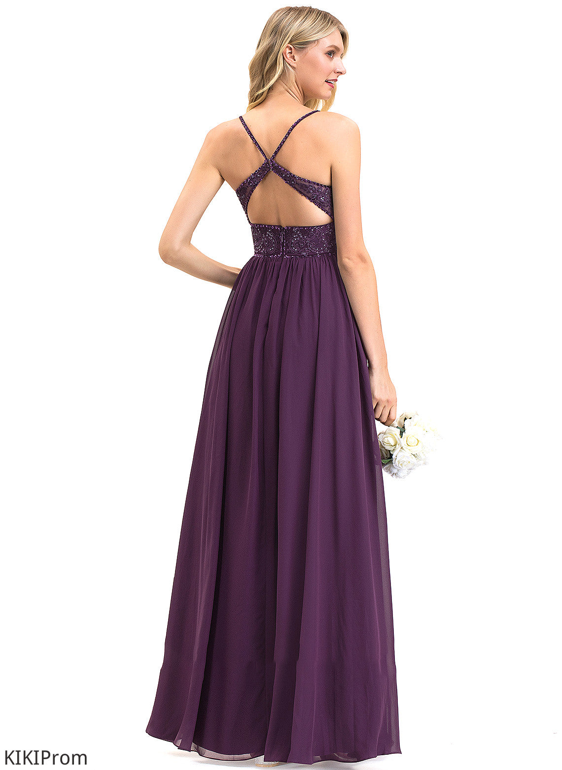 Neckline Floor-Length Silhouette Embellishment A-Line V-neck Length Fabric Beading Sequins Sasha Floor Length Bridesmaid Dresses