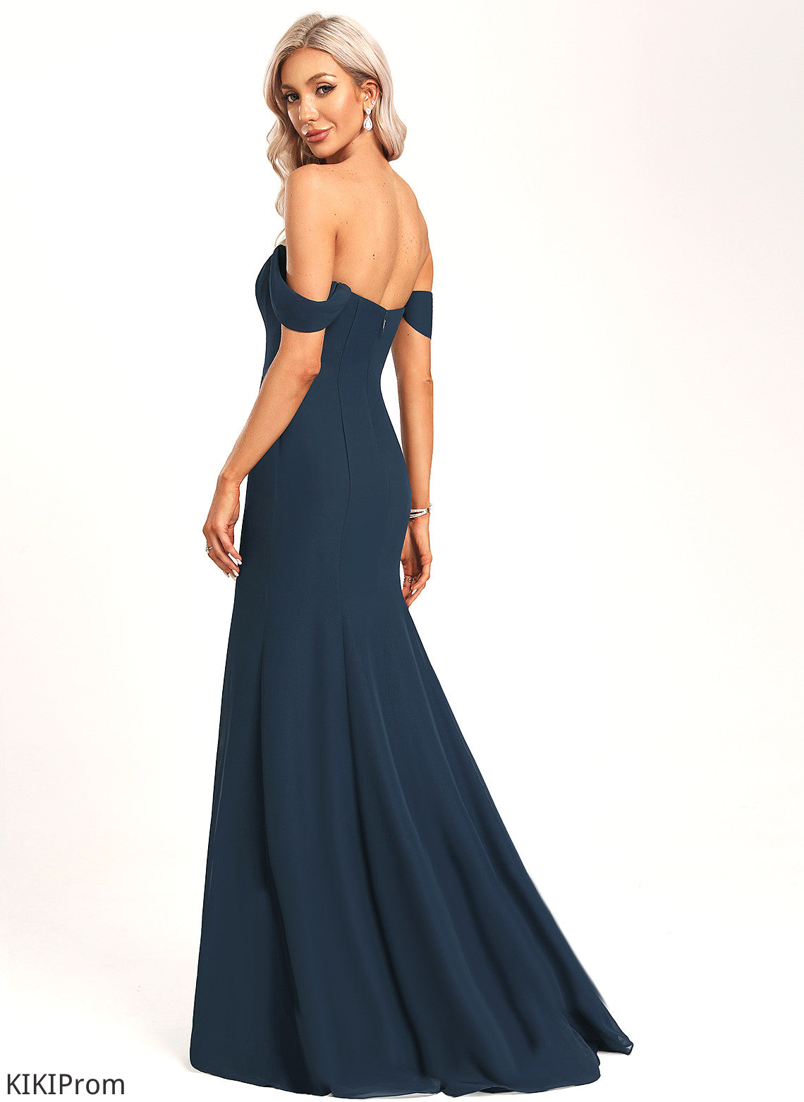 Silhouette Neckline Fabric Off-the-Shoulder Straps&Sleeves Length Trumpet/Mermaid Floor-Length Celia Bridesmaid Dresses