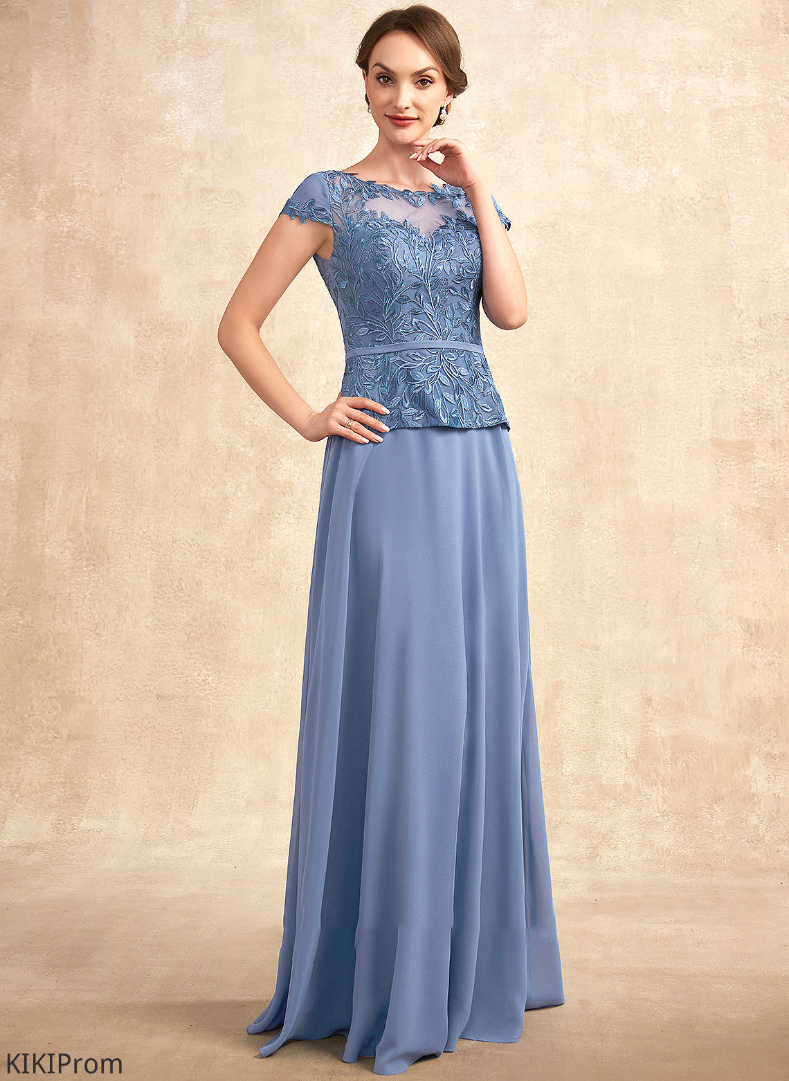 Mother Mother of the Bride Dresses of the Jemima Floor-Length A-Line Bride Neck Scoop Chiffon Lace Dress