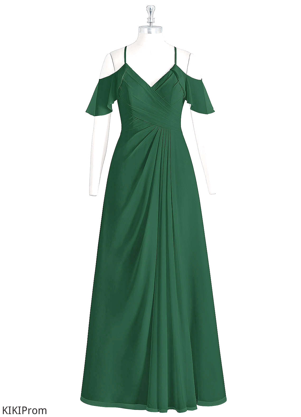 Jamie A-Line/Princess Natural Waist V-Neck Floor Length Bridesmaid Dresses