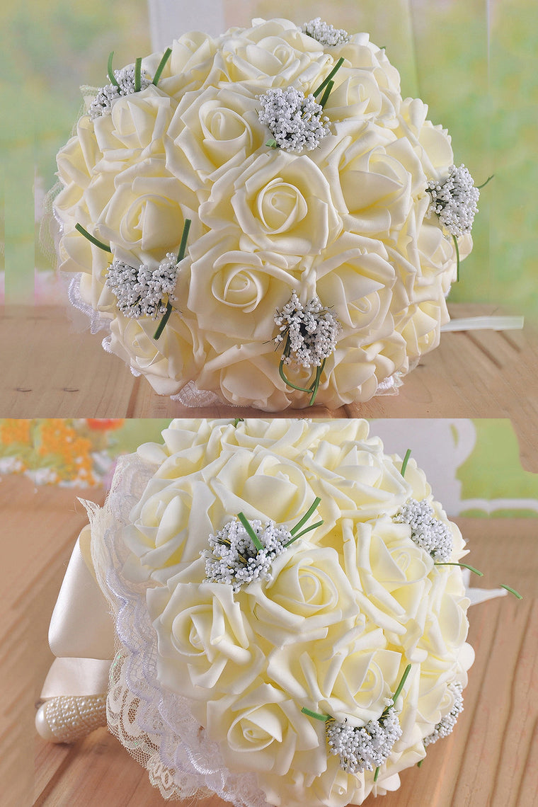 Graceful Round Foam/Ribbon Bridal Bouquets