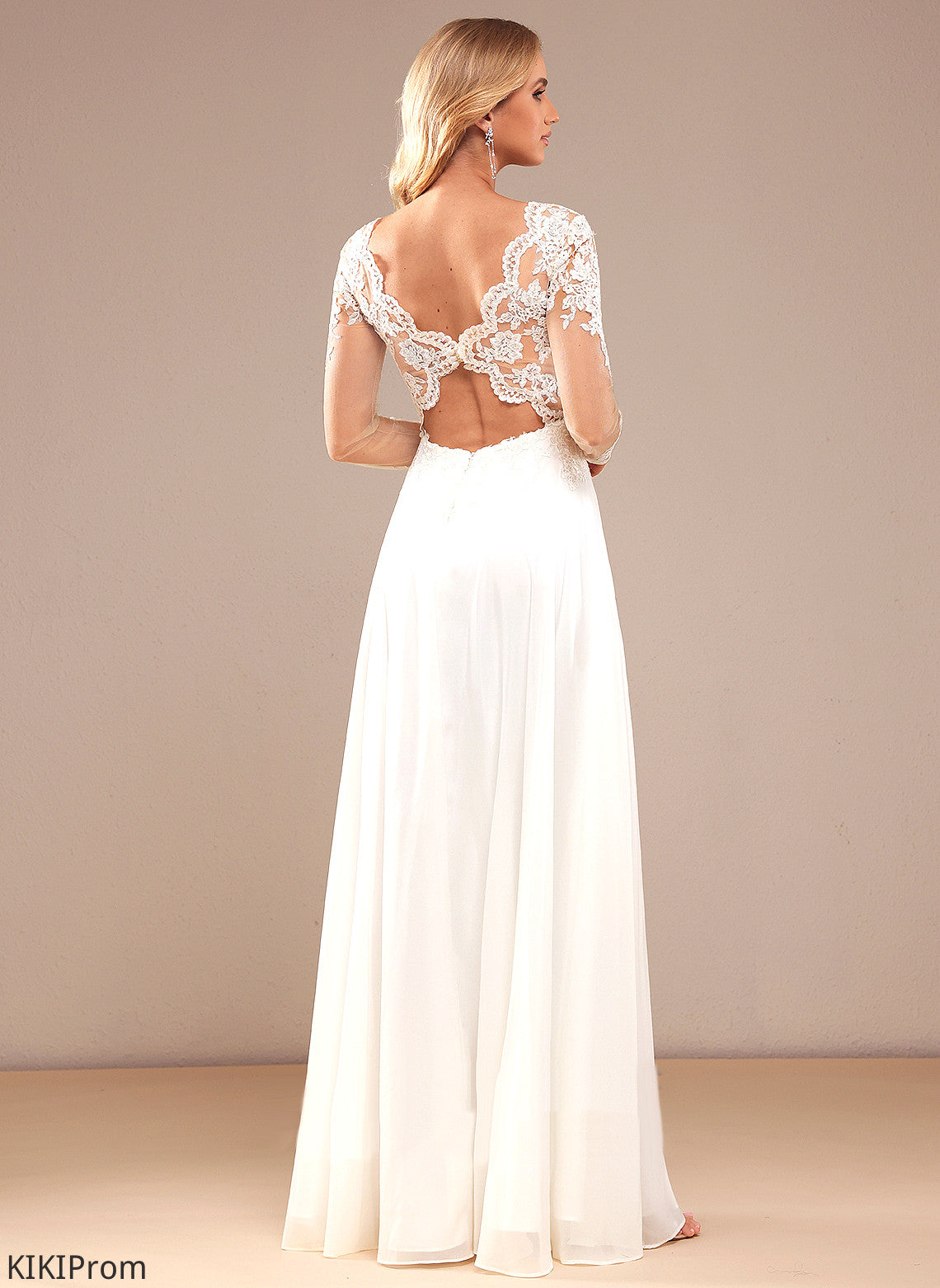 Dress With Sequins Wedding Floor-Length V-neck Wedding Dresses Lace Chiffon Marianna A-Line