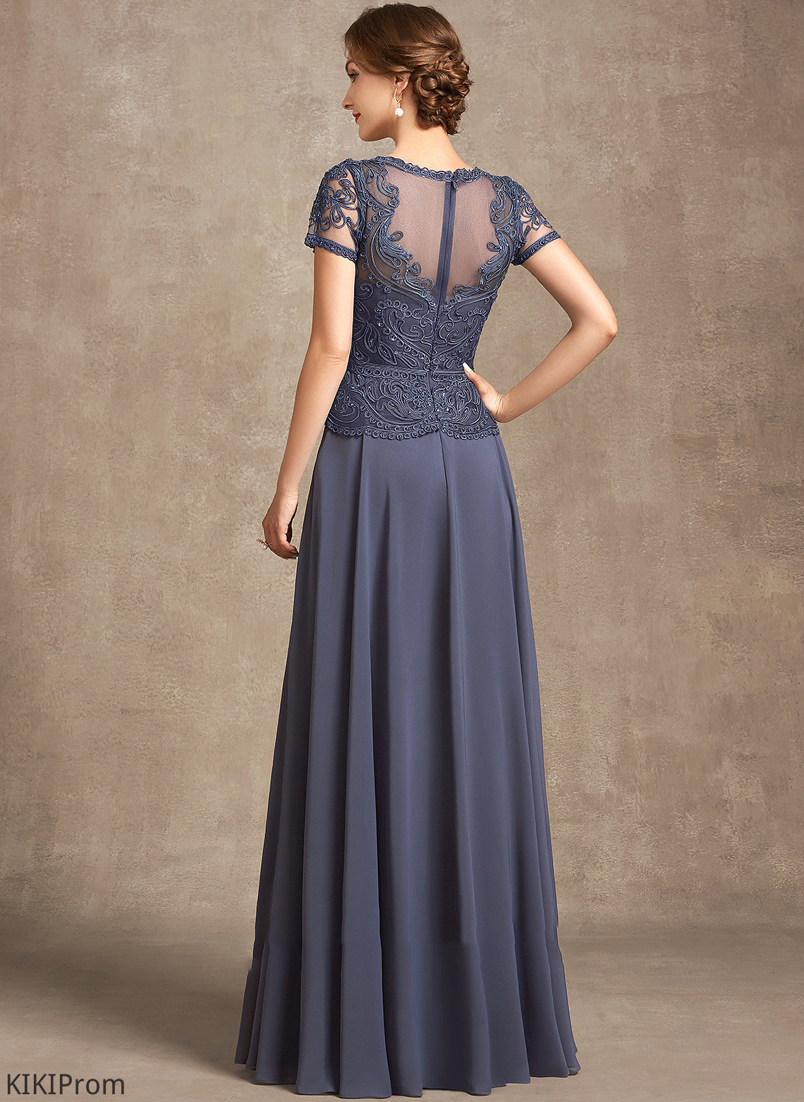 the Dress Mother of the Bride Dresses Mother Floor-Length of Bethany With Bride A-Line Chiffon Lace V-neck Sequins
