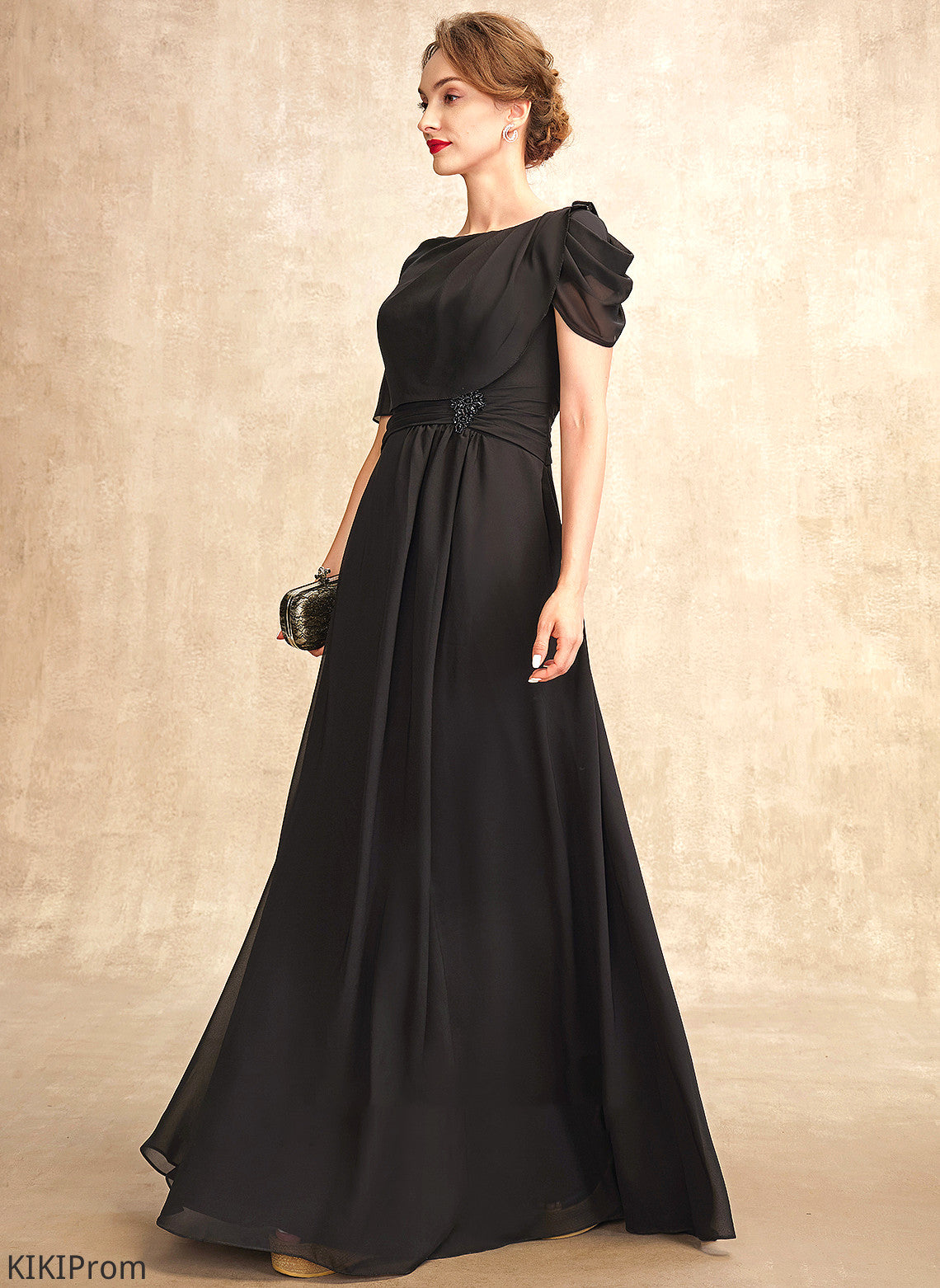 Bride Daphne Scoop Dress the of Beading With Ruffle Mother of the Bride Dresses Chiffon Floor-Length Neck A-Line Mother