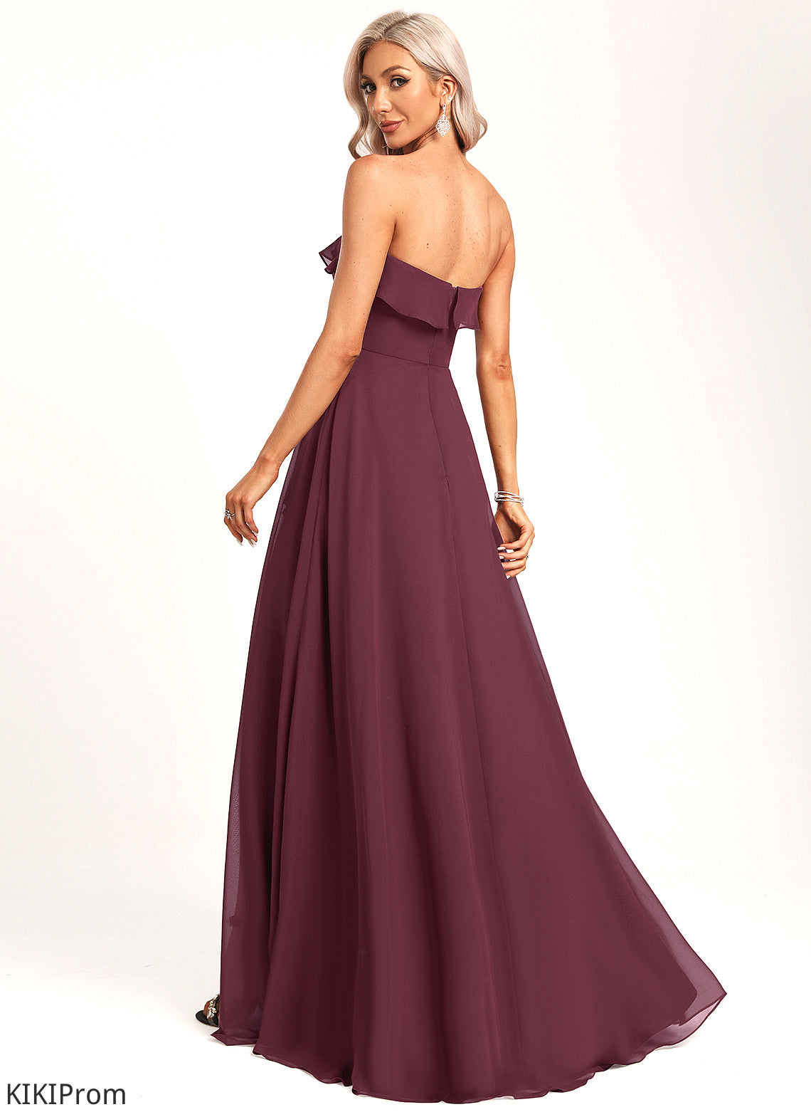 Floor-Length Ruffle Sweetheart Embellishment Neckline Fabric A-Line Length Silhouette Angela Bridesmaid Dresses