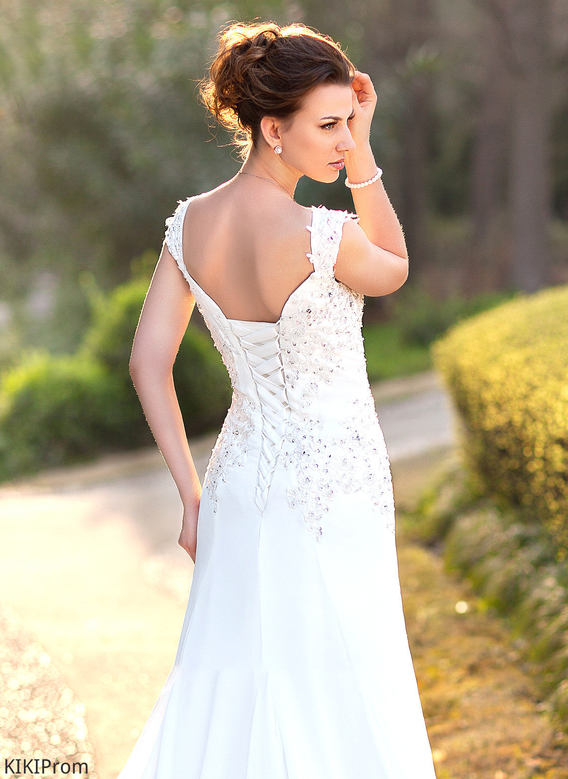 Valery V-neck A-Line Beading Wedding Dresses Dress Sequins Court Train Chiffon With Wedding Lace