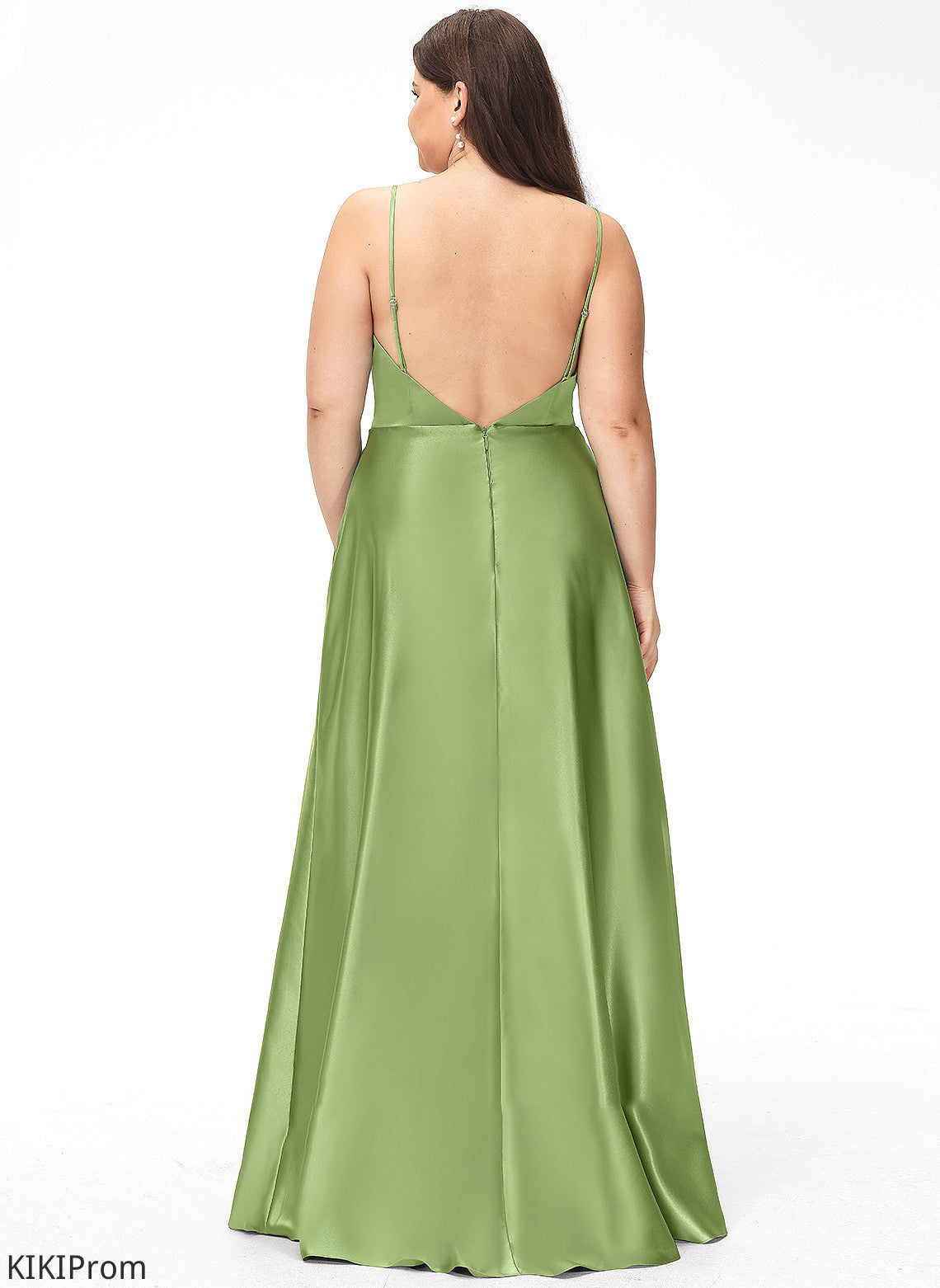 Neckline Silhouette Embellishment Length Floor-Length CowlNeck Fabric A-Line SplitFront Chana Bridesmaid Dresses