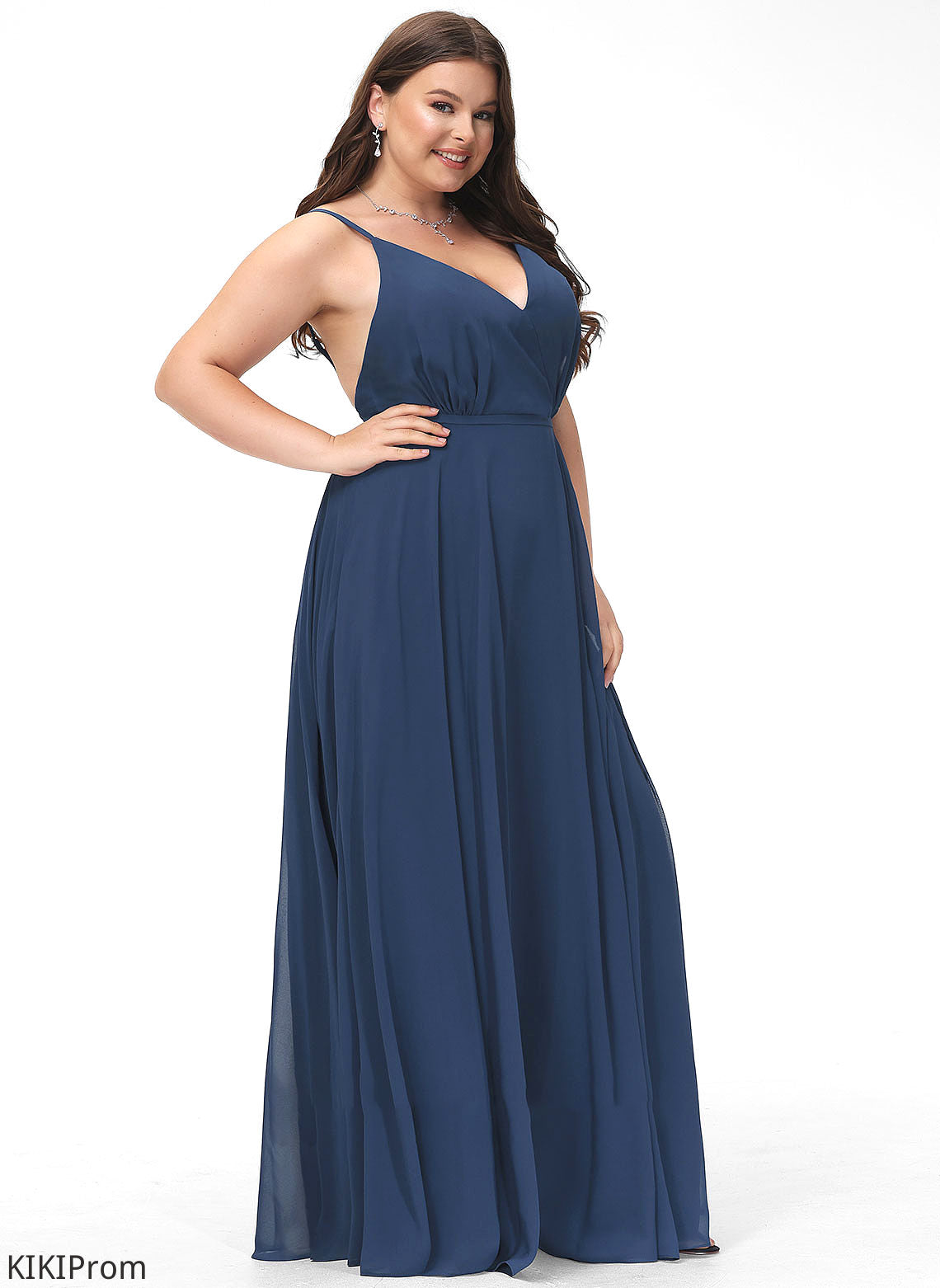 Neckline SplitFront Length Floor-Length V-neck Embellishment Fabric A-Line Silhouette Amirah Bridesmaid Dresses
