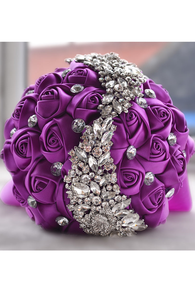 Rose Round Satin Bridal Bouquets