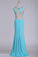 2022 Sexy Open Back Scoop With Beads And Slit Prom Dresses Spandex Sheath