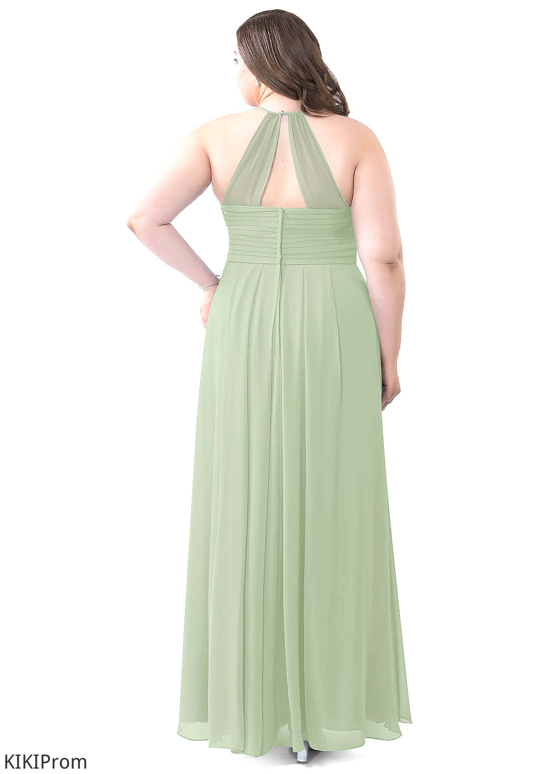 Karla Sleeveless Spaghetti Staps Natural Waist Off The Shoulder Floor Length Bridesmaid Dresses