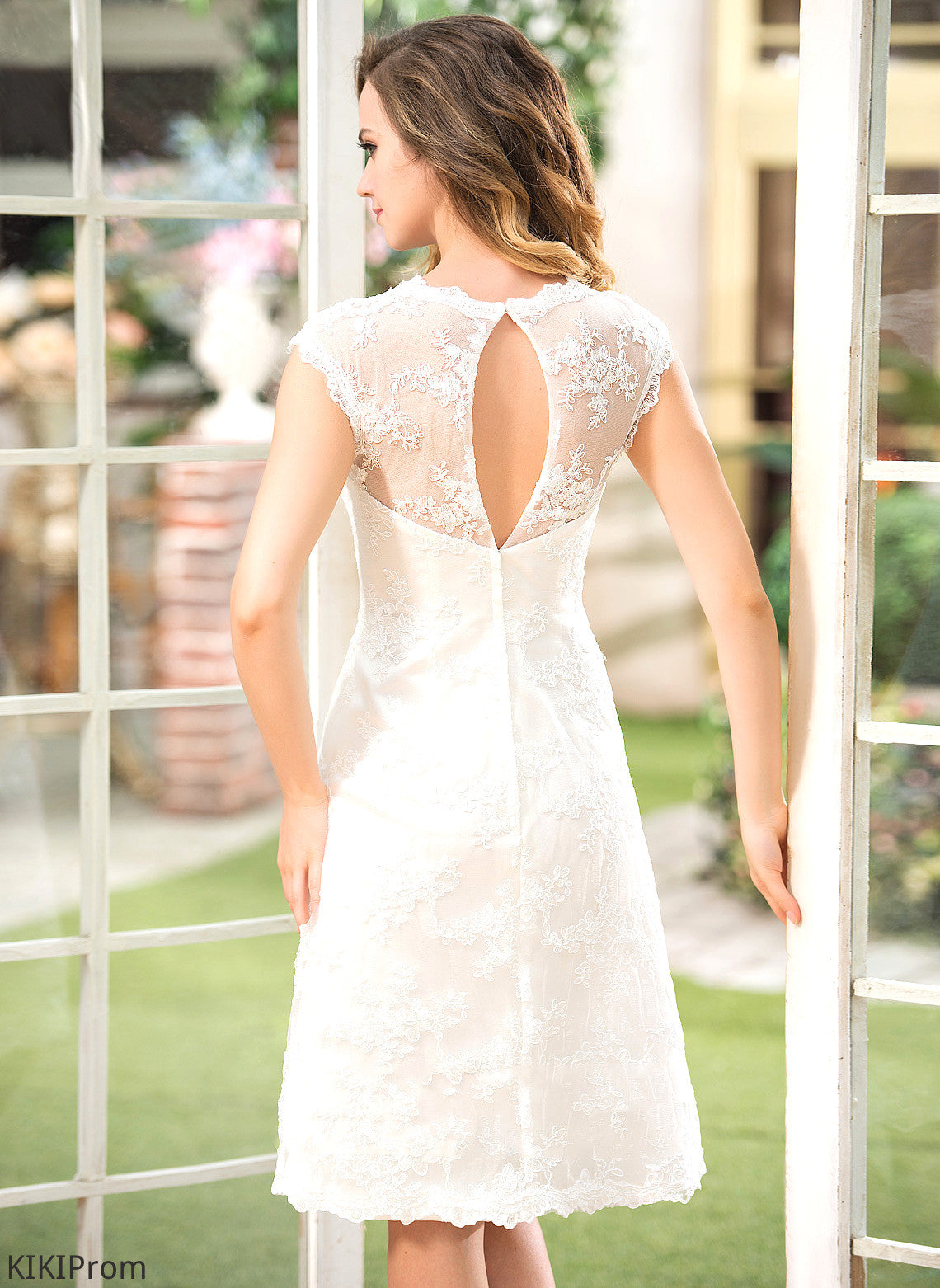 Knee-Length Lace Wedding Wedding Dresses Satin A-Line Zoe Dress