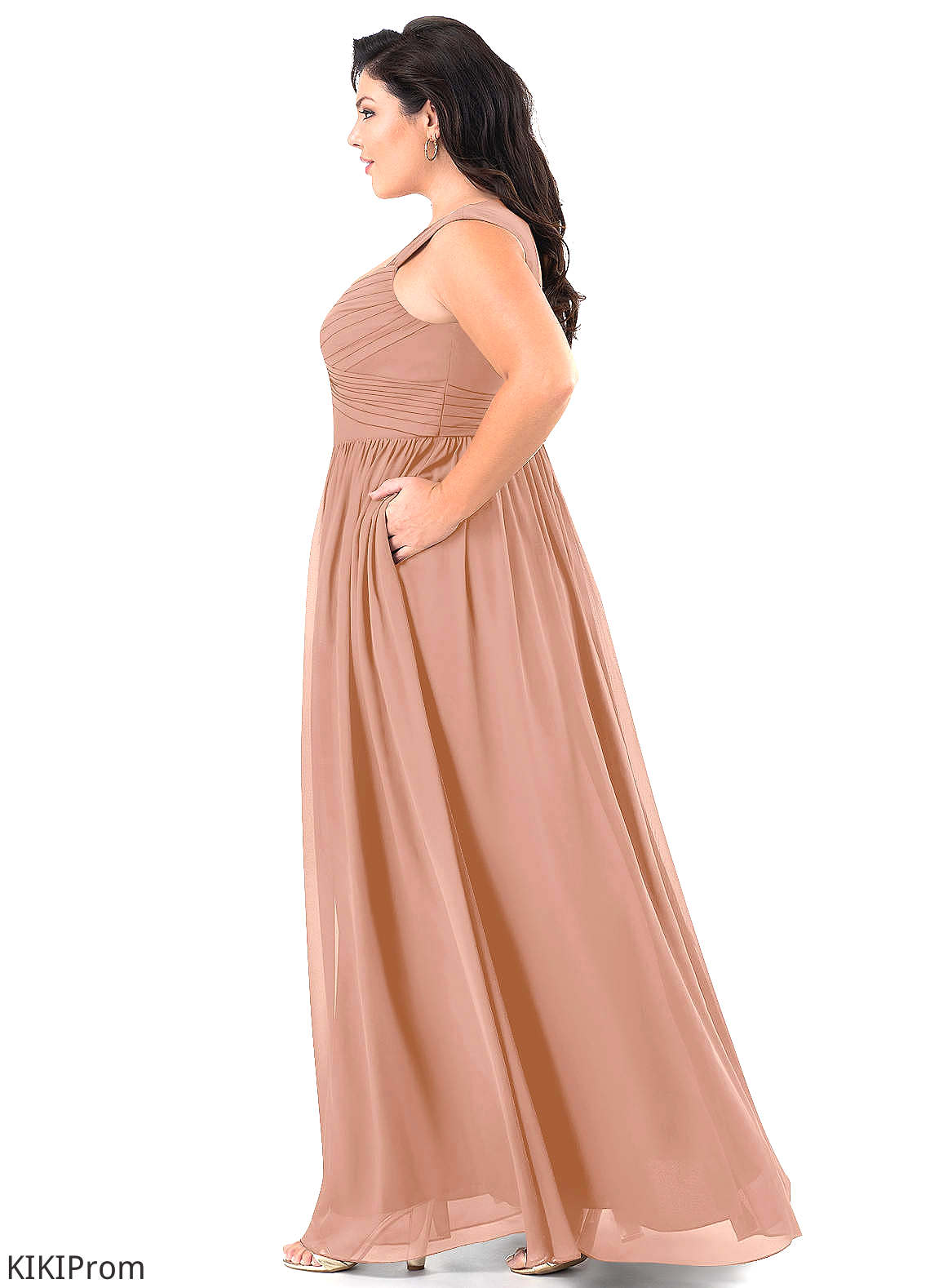 Noelle Natural Waist Floor Length Sleeveless A-Line/Princess V-Neck Bridesmaid Dresses