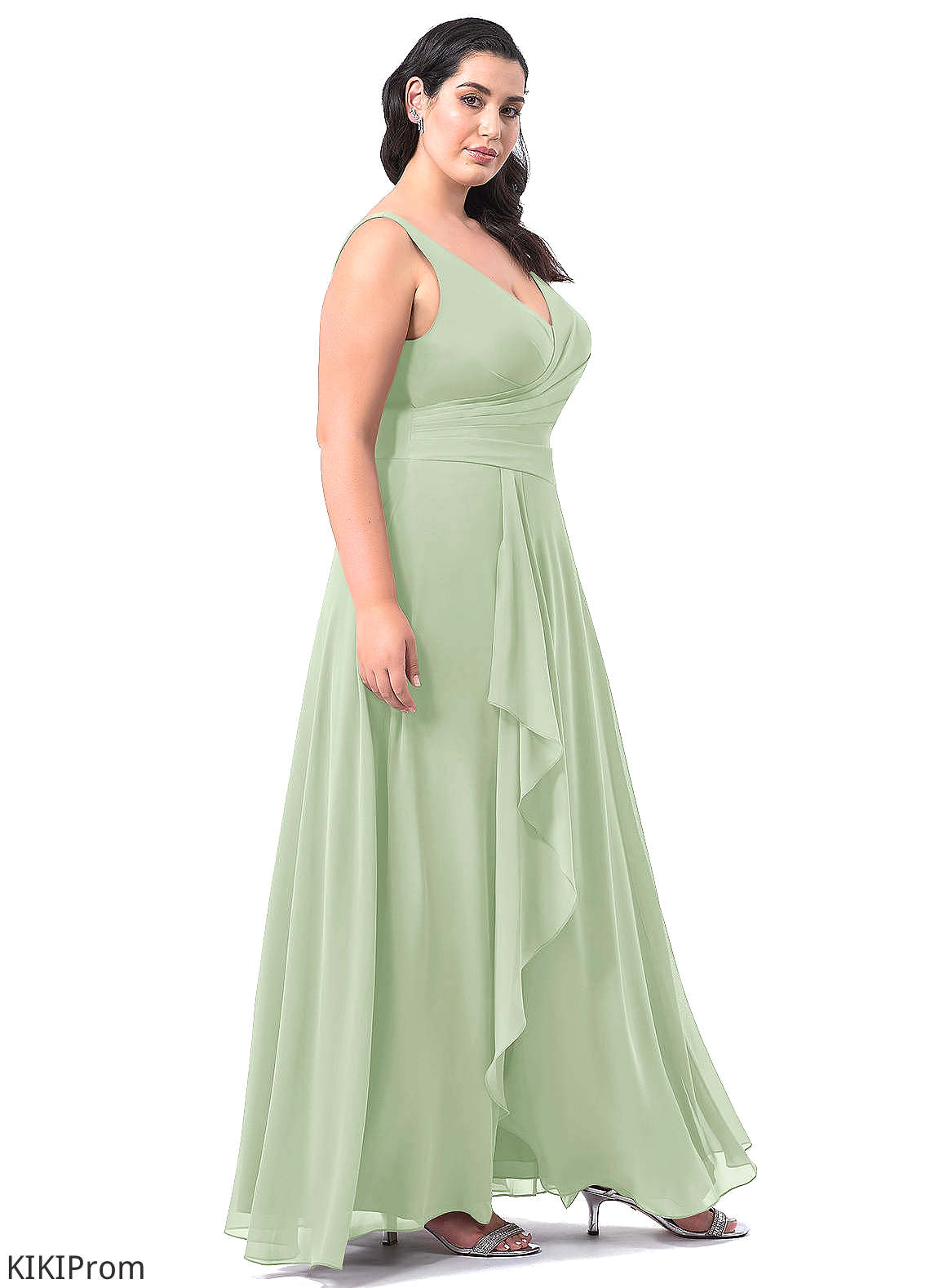 Janice Spaghetti Staps Natural Waist A-Line/Princess Floor Length Taffeta Sleeveless Bridesmaid Dresses