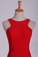 2022 Red Evening Dresses Scoop Open Back Mermaid/Trumpet Red Sweep Train