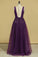 2022 Hot Prom Dresses Scoop A Line With Sash And Applique Grape