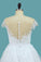 2024 A Line Lace Cap Sleeve Scoop Wedding Dresses With Beads Court Train