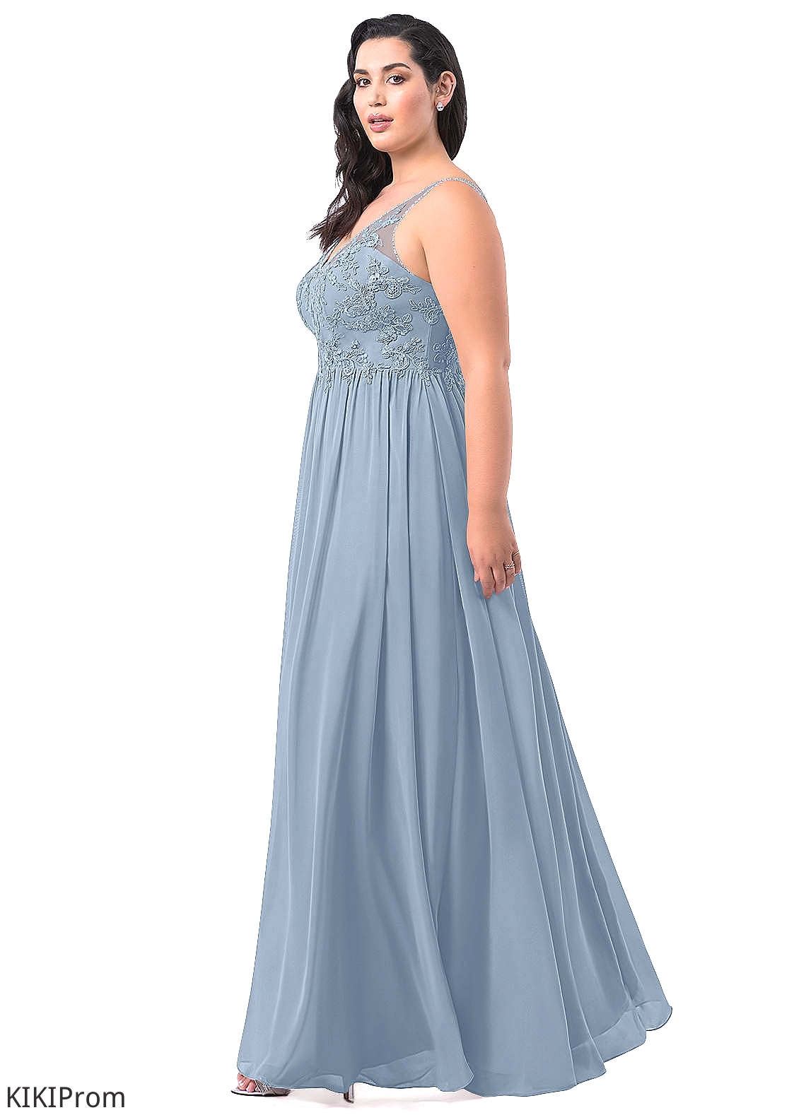 Eliza Sleeveless V-Neck A-Line/Princess Natural Waist Floor Length Bridesmaid Dresses